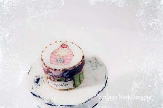 Miniature Cupcake Box No.50 Handmade One of a Kind