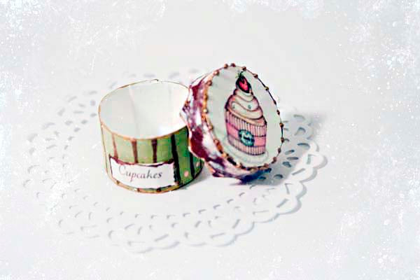 Miniature Cupcake Box No.50 Handmade One of a Kind