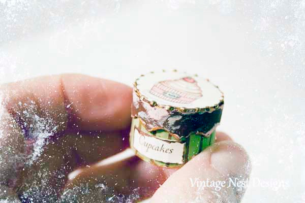 Miniature Cupcake Box No.50 Handmade One of a Kind