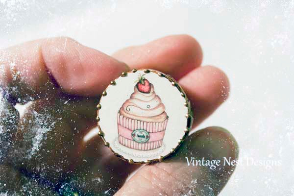 Miniature Cupcake Box No.50 Handmade One of a Kind