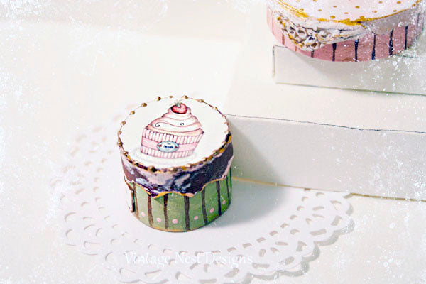 Miniature Cupcake Box No.50 Handmade One of a Kind