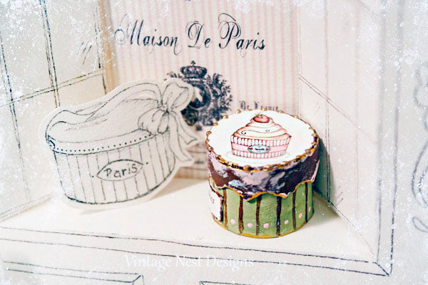 Miniature Cupcake Box No.50 Handmade One of a Kind