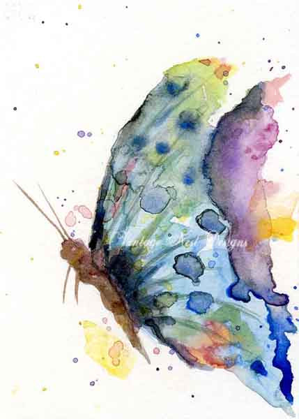 Digital Print Butterfly No.1 ACEO Watercolor Painting Instant Download