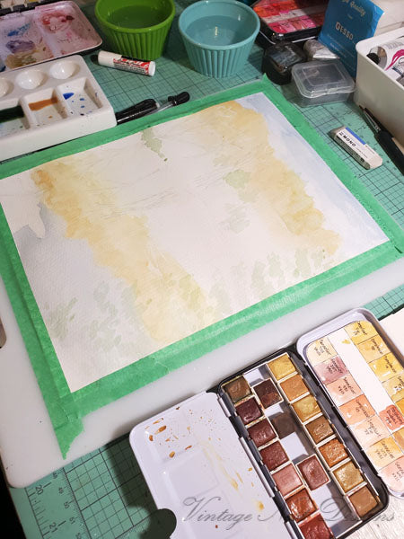 Cabane au bord du lac n° 1 Impression numérique Peinture aquarelle