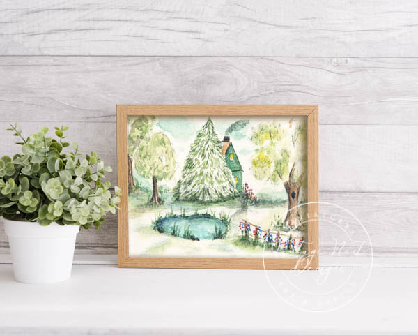 Cabane dans les bois N°2 Impression numérique ACEO Peinture aquarelle