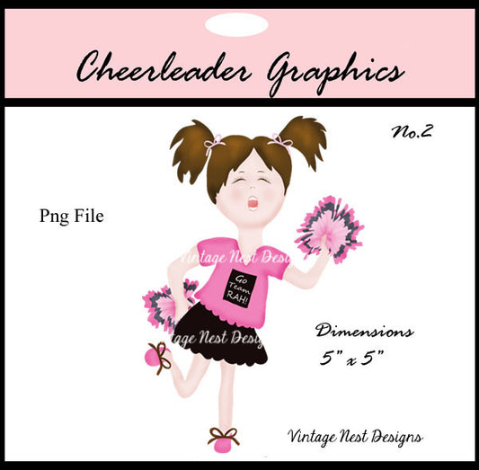 Graphiques de pom-pom girls d'impression numérique n°2, peinture à l'aquarelle