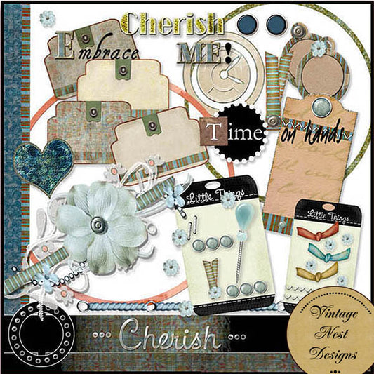 Digital Scrapbooking Cherish Kit Digital Instant Download