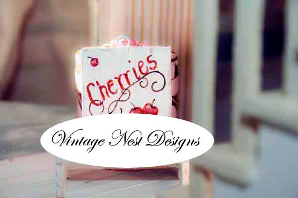 Miniature Cherries Sign No.1 Dollhouse Handmade
