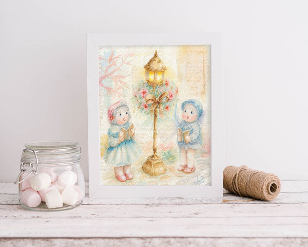Digital Prints Christmas Children Carolers No.1:2 ACEO Illustration Instnt Download