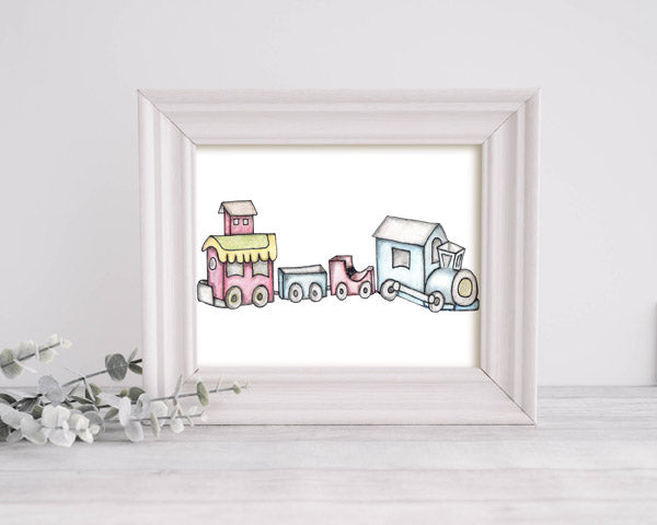 Digital Print Choo Choo Train No.1 Colored Pencils Instant Download