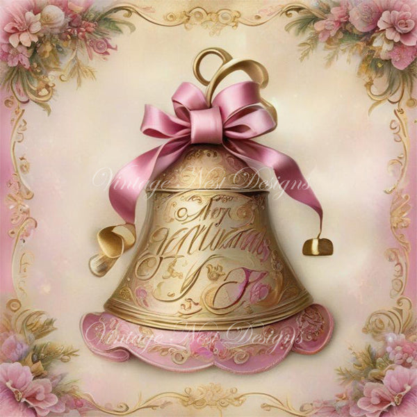 Digital Print Christmas Bell No.6 Illustration Instant Download