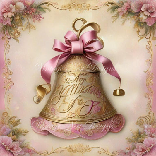 Digital Print Christmas Bell No.6 Illustration Instant Download
