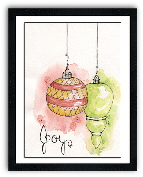 Digital Print Christmas Bulbs No.3:1 Watercolor Painting Instant Download