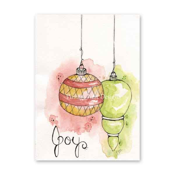 Digital Print Christmas Bulbs No.3:1 Watercolor Painting Instant Download