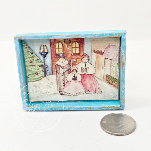 Miniature Christmas Carolers No.1 Handmade for Dollhouse