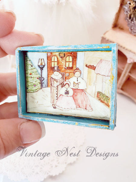 Miniature Christmas Carolers No.1 Handmade for Dollhouse