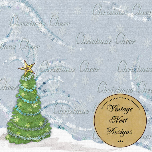 Digital Scrapbooking Christmas Cheer Quick Page No.1 Freebie Instant Download