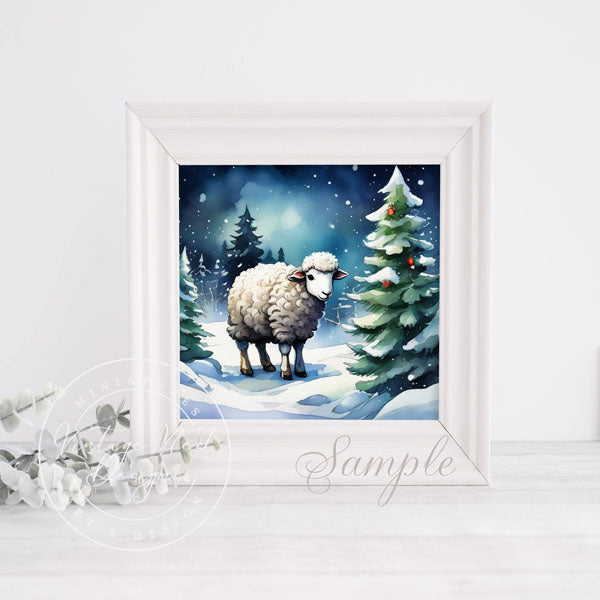 Digital Print Christmas Ewe No.2 Illustration Instant Download
