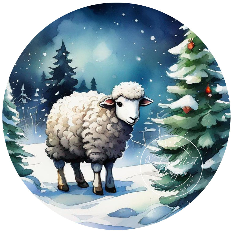 Digital Print Christmas Ewe No.2 Illustration Instant Download