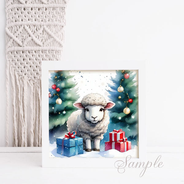 Digital Print Christmas Ewe No.3 Illustration Instant Download