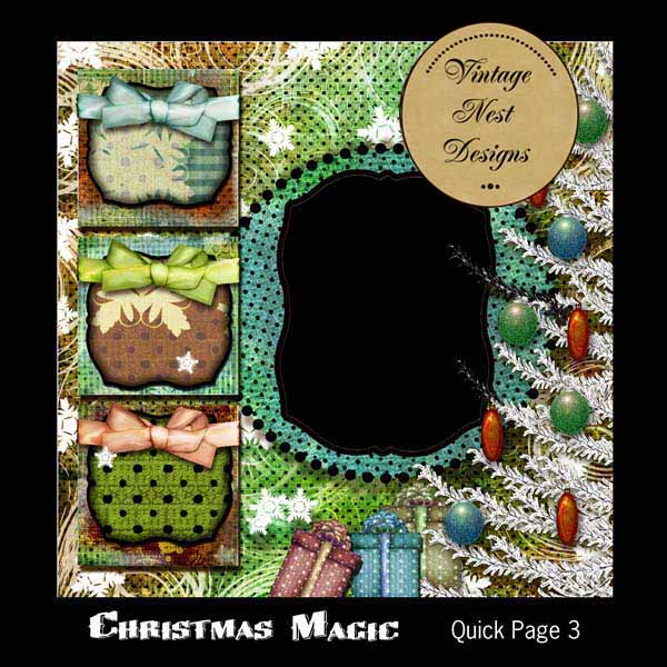 Christmas MDigital Scrapbooking Christmas Magic Quick Page No.3 Instant Downloadagic Quick Page No.3 Scrapbooking Illustration