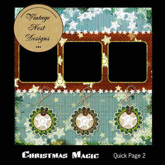 Scrapbooking Numérique Magie de Noël Page Rapide N°2 Téléchargement Immédiat