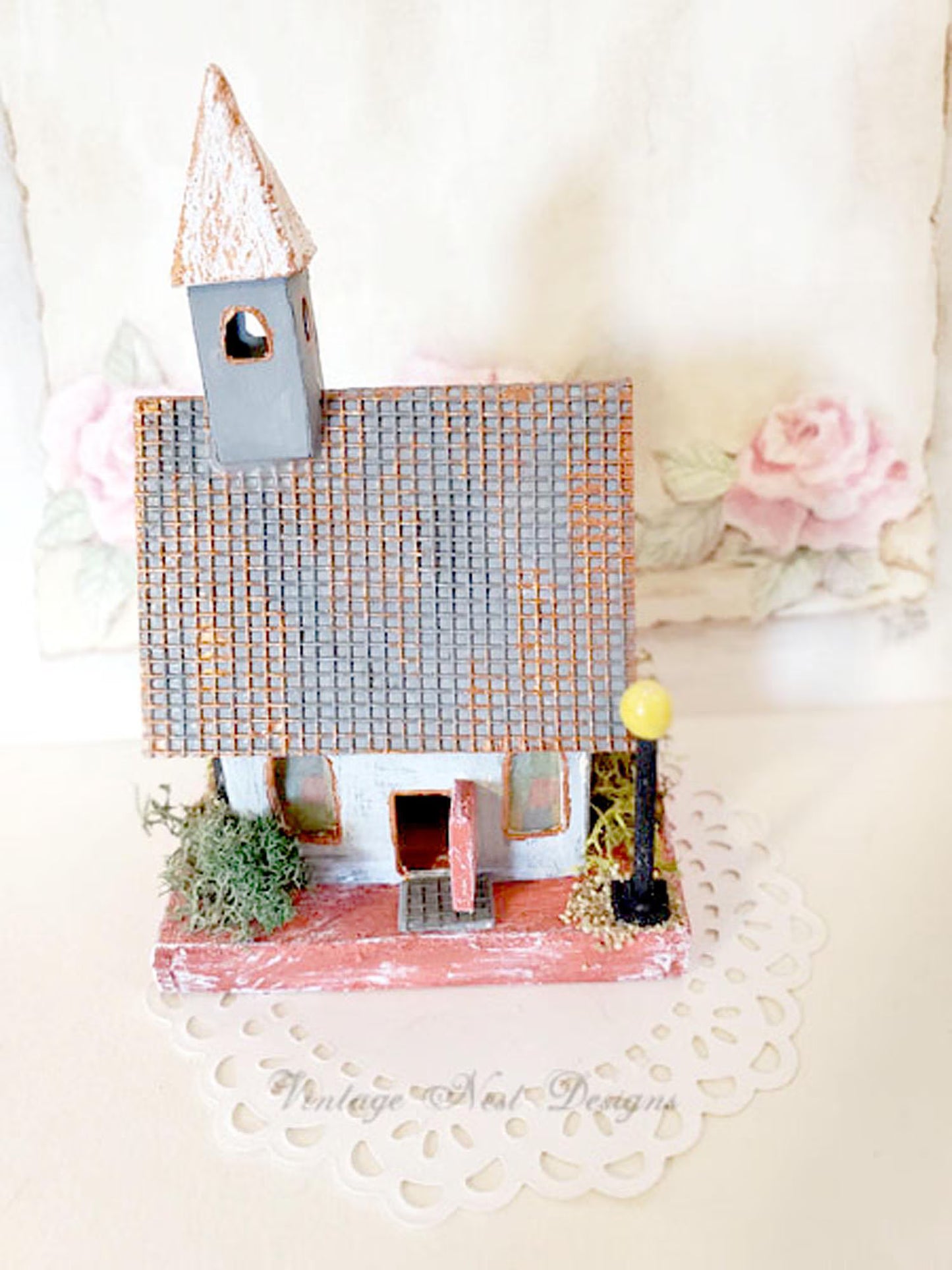 Miniature Display Putz Church No.9 Handmade Home Decor