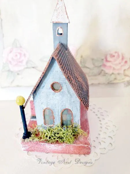 Miniature Display Putz Church No.9 Handmade Home Decor