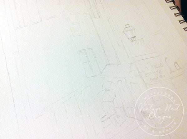 Peinture aquarelle d'impression numérique n°1 City Shopping