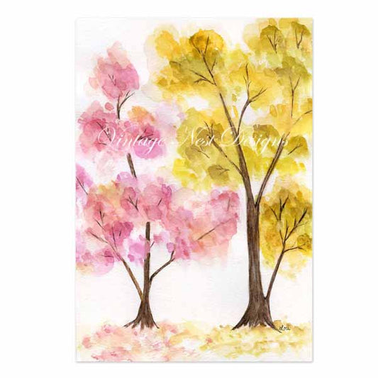 Bunte Bäume Nr. 1 Digitaldruck Aquarellmalerei
