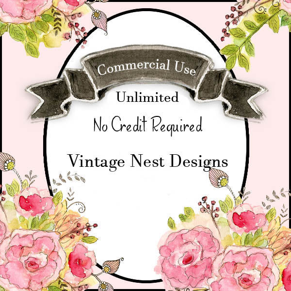 Licence d'utilisation commerciale illimitée pour le scrapbooking numérique : Aucune mention de crédit requise