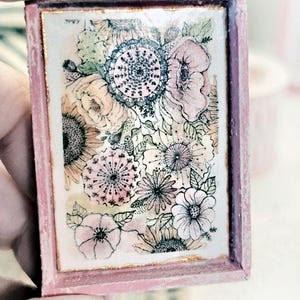 Miniature Contemporary Art No.3:1 Handmade Dollhouse Wall Art Shadow Box Diorama