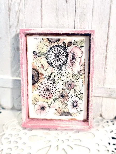 Miniature Contemporary Art No.3:1 Handmade Dollhouse Wall Art Shadow Box Diorama