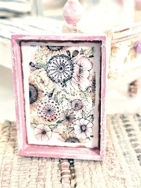 Miniature Contemporary Art No.3:1 Handmade Dollhouse Wall Art Shadow Box Diorama