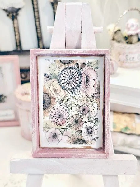 Miniature Contemporary Art No.3:1 Handmade Dollhouse Wall Art Shadow Box Diorama