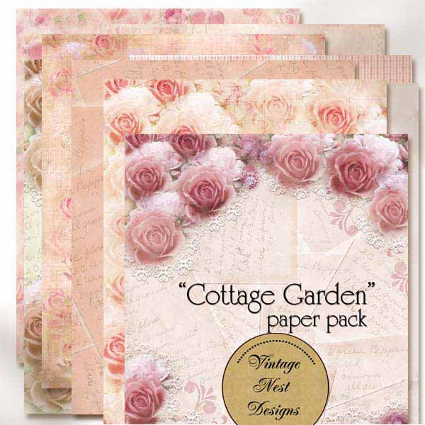 Digital Scrapbooking Cottage Garden Kit Instant Download