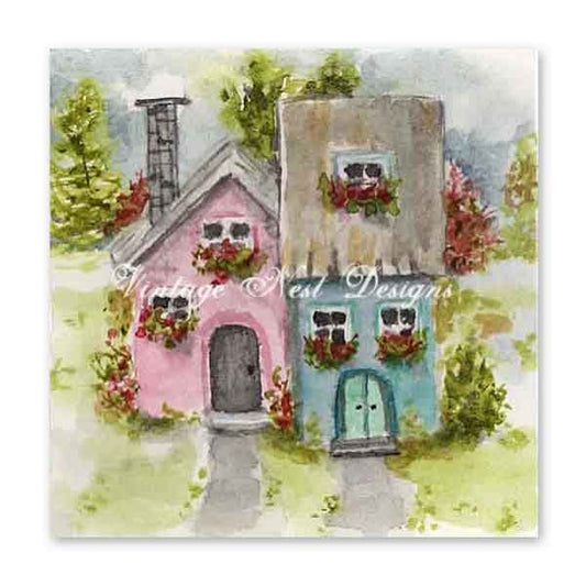 Digital Print Cottage House No.2 Watercolor Painting Miniature