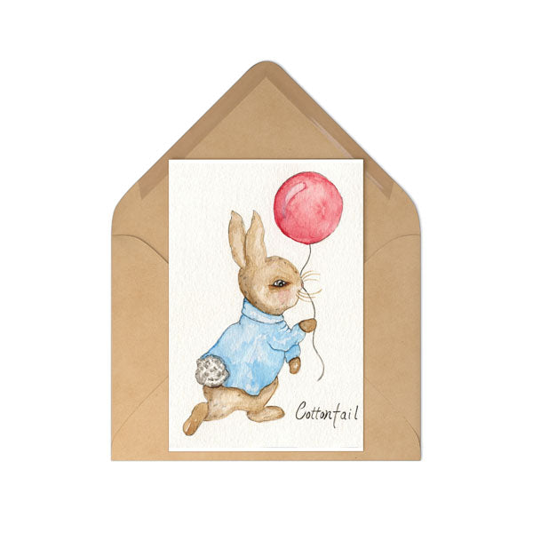 Digital Print Cottontail Rabbit No.1 Watercolor Painting Instant Download