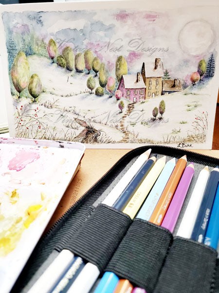 Country Life No.1 Digital Print Watercolor Painting