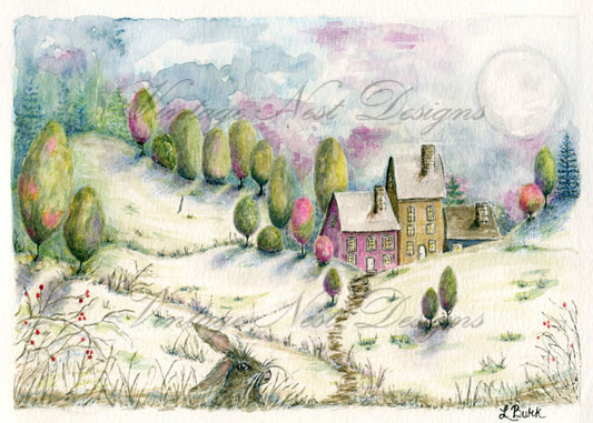 Country Life No.1 Digital Print Watercolor Painting