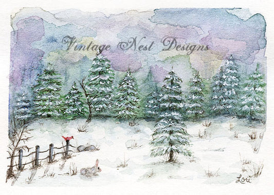 Country Life No.4 ACEO Digital Print Watercolor Painting