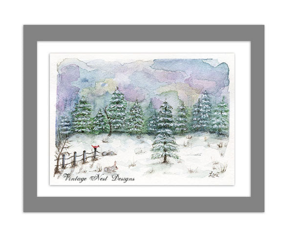 Vie Rurale n°4 ACEO Impression numérique Peinture à l'aquarelle