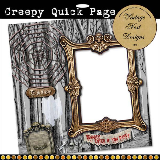 Scrapbooking Numérique Page Rapide Effrayante N°1 Halloween Téléchargement Instantané