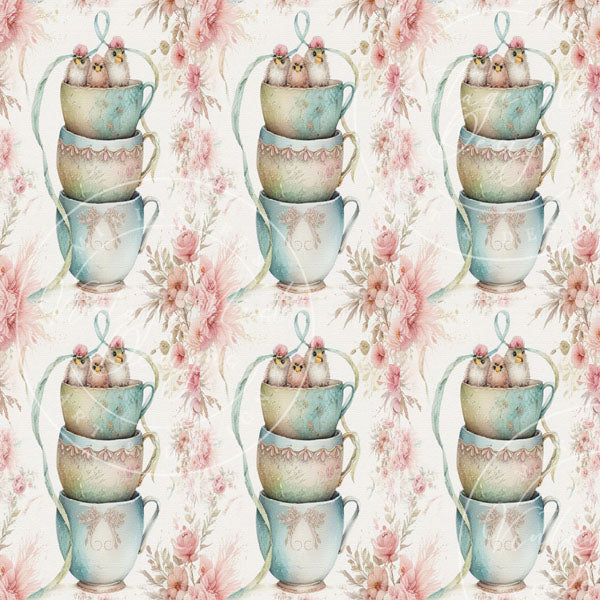 Digital Prints Cup of Birds Paper Pack No.2 Instant Download