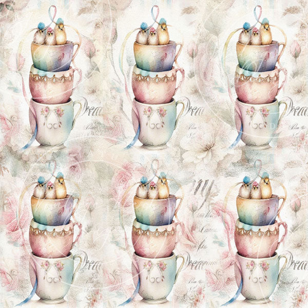 Digital Prints Cup of Birds Paper Pack No.2 Instant Download