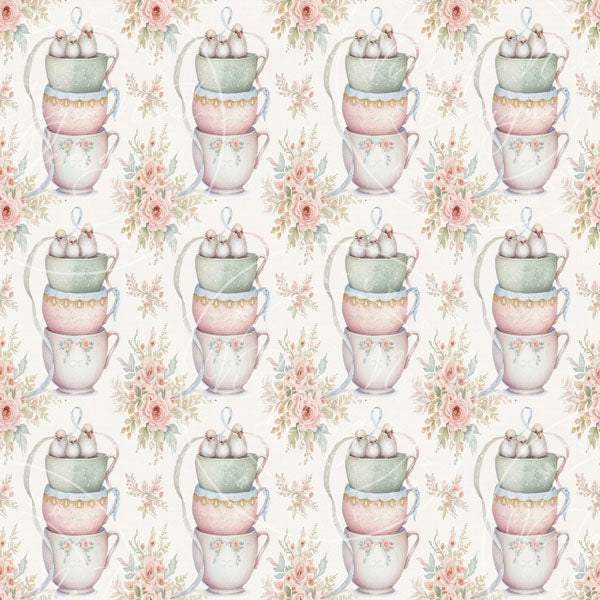 Digital Prints Cup of Birds Paper Pack No.2 Instant Download