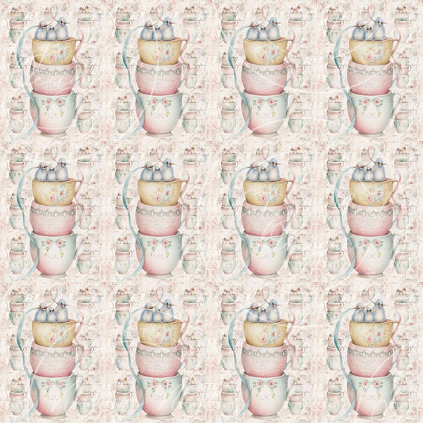 Digital Prints Cup of Birds Paper Pack No.2 Instant Download