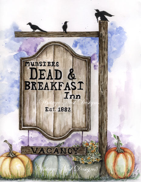 Dead & Breakfast No.1 Digital Print Watercolor Painting