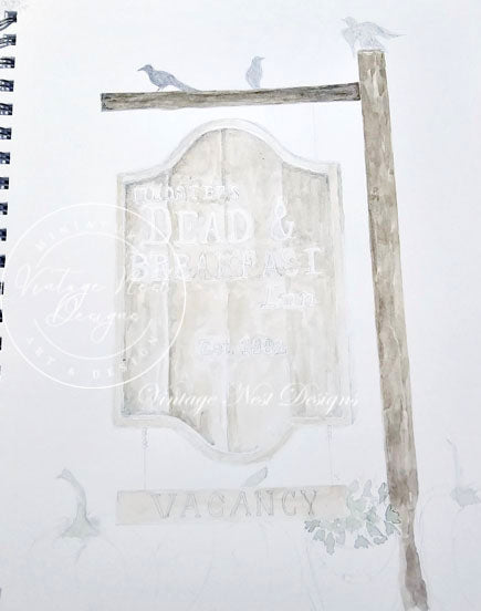 Dead & Breakfast n°1 Impression numérique Peinture à l'aquarelle