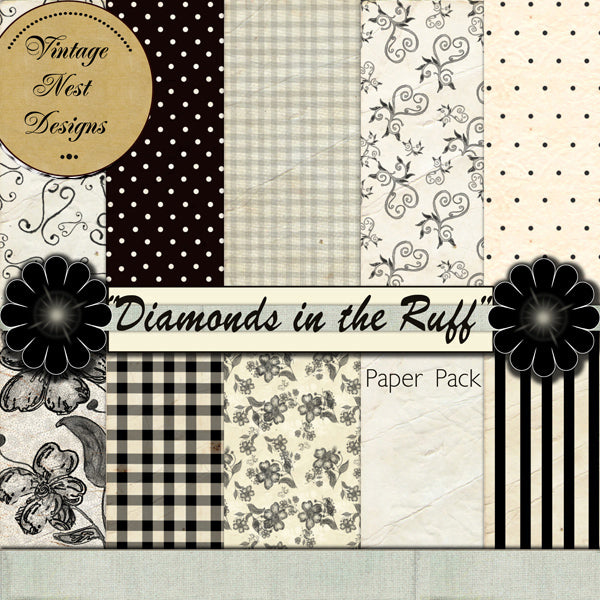Kit de Scrapbooking Numérique Diamants Bruts Téléchargement Instantané